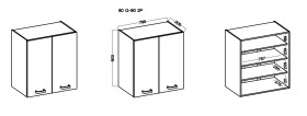 Horní skříňka Stilo 80 G-90 2F Barva korpusu: Dub artisan, Barva dvířek: Grafit