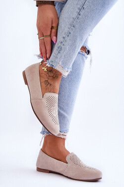 Semišové pohodlné mokasíny Béžove Giovana 37