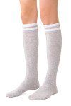 Dámské vzorované podkolenky 072 MELANŽOVÁ SVĚTLE ŠEDÁ 38-40