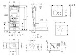 GEBERIT - Duofix Set předstěnové instalace, klozetu D-Code a sedátka softclose, tlačítko Sigma20, bílá/lesklý chrom SANI11CP3103