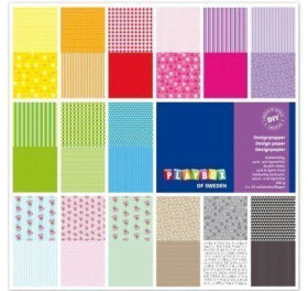 Playbox Barevné papíry oboustranné s motivem, 30 listů, 305 x 305 mm