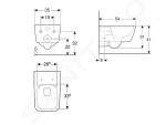 GEBERIT - iCon Závěsné WC, Rimfree, s KeraTect, bílá 201950600