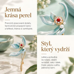 Luxusní brož Kosatec s perlovými detaily, Modrá