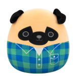 Plyšový mazlíček Squishmallows Mops ve flanelové košili - Prince, 30 cm