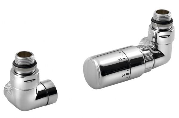 SAPHO - CORNER připojovací sada ventilů termostatická triaxiální, pravé provedení, chrom CP1012RS