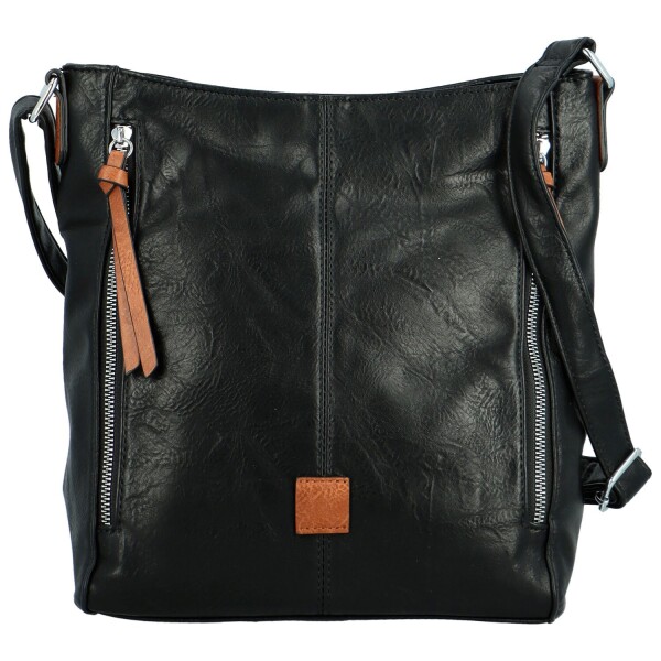 Stylová dámská koženková crossbody kabelka Samer, černá