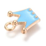 Kovový přívěsek - korunka - různé varianty - 11,5 × 10,5 mm - 1 ks Barva: Růžová