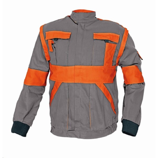 Montérková bunda MAX 2v1 100% bavlna 260g/m2 šedo-oranžová 52 šedo-oranžová