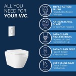 GROHE - Solido Set předstěnové instalace, klozetu Euro Ceramic, sedátka SoftClose a tlačítka Arena Cosmopolitan, Triple Vortex, chrom 102517SH00