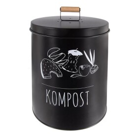 Kulatá plechová dóza KOMPOST Black 8 l