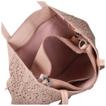 Módní dámský koženkový set kabelek Safira, světle růžový
