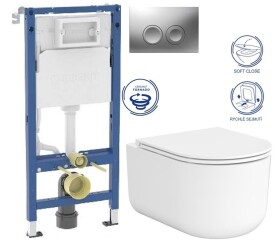 GEBERIT DuofixBasic s matným tlačítkem DELTA21 + WC CERSANIT INTRO PRO OVAL /VÍROVÉ SPLACH/+ SEDÁTKO 458.103.00.2 21MA IR1