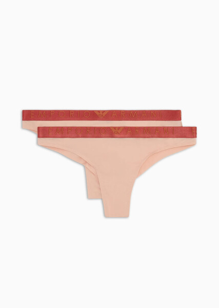 Dámská tanga 2PACK 163333 3F235 03050 nude Emporio Armani