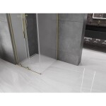 MEXEN/S - Velar L sprchový kout, posuvné dveře 90 x 90, dekor, zlato 871-090-090-33-50