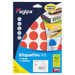 5 x Samolepicí, značkovací kolečka Ø 30mm, červená, 24ks na archu