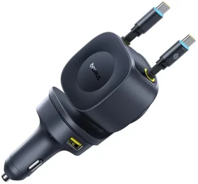 Baseus PrimeTrip VR2 Max černá / Nabíječka do auta / 60W / navíjecí kabely USB-C (6932172692223)