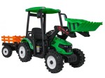 Mamido Dětský elektrický traktor MEGA D68 24V s přívěsem zelený