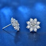 Royal Fashion stříbrné náušnice HA-XEZ002-SILVER-MOISSANITE-ZIRCON