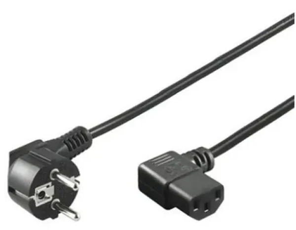 Goobay 50080 černá / Napájecí kabel / CEE 7/7 - IEC C13 / zahnutý / 2 m (50080)