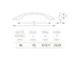 Tulip Nábytková úchytka Anita 96mm Bílá