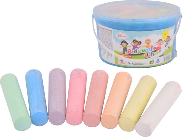 Křídy na chodník v kyblíku 50 ks - Johntoy