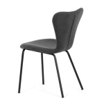 Židle jídelní, šedá látka, nohy černý kov