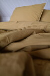 Storefactory Povlečení z organické bavlny Crinkle Mustard Gold 150 × 210 cm, oranžová barva, textil