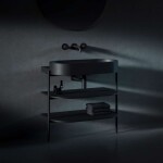 RAVAK - Yard Konstrukce s policemi pod umyvadlo, matná černá D80000D006