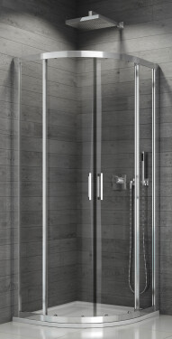 SanSwiss TOPR500805007 Sprchový kout čtvrtkruhový 80×80 cm, aluchrom/sklo