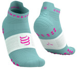Běžecké kompresní ponožky Compressport Pro Racing Socks v4.0 Run Low - Ether/Neon Pink Velikost: EU 42-44