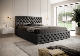 FRONTI Postel MODEL 02 200x200 černá - MAGIC VELVET 2219