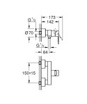 GROHE - Lineare Sprchová baterie, kartáčovaný Hard Graphite 33865AL1