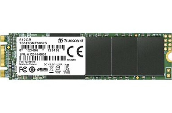 Transcend MTS832S 512GB / M.2 2280 SATA / RW: 560/500 MBps / IOPS: 80K/85K / MTBF 2.0mh / 5y (TS512GMTS832S)