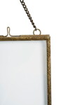 MADAM STOLTZ Závěsný fotorámeček Antique brass Frame 13 × 18 cm, měděná barva, sklo, kov
