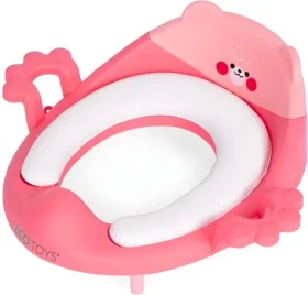 ECOTOYS Záchodové prkénko pro děti růžové / Nástavec na WC / Protiskluzové / Madla (PP104 PINK)