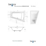 HOPA - Asymetrická vana INTIMA DUO SLIM - Nožičky k vaně - S nožičkami, Rozměr vany - 180 × 125 cm, Způsob provedení - Levé VANINTID18SLIML+OLVPINOZSTELID