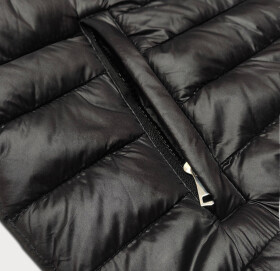 Černá dámská prošívaná bunda kapucí (B0128-1) odcienie czerni