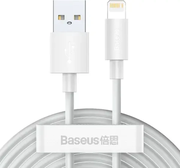 Baseus TZCALZJ-02 Sada kabelů USB-A (M) - Lightning (M) 1.5 m bílá / 2ks / 12W (TZCALZJ-02)