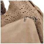 Módní koženková sada kabelek přes rameno a crossbody Saga, světle béžová