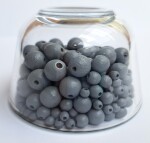 Dřevěné korálky Detoa - šedé - ∅ 6 mm - 10 ks