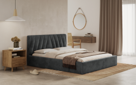 FRONTI Postel ASTI 180x200 tmavěšedá s úložným prostorem