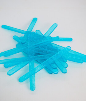 Cake star Akrylatové tyčky na nanuk světle modrá perleť délka 11,5cm (10ks)