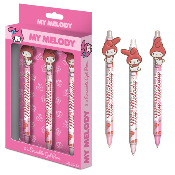 My Melody set gumovacích gelových per, 3 ks - EPEE