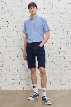 AC&Co Altınyıldız Classics Men's Dark Navy Blue Slim Fit Slim Fit Cotton Flexible Denim Shorts