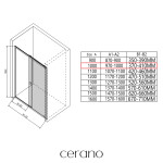 CERANO - Sprchové posuvné dveře Varone POINT L/P - 6 mm - černá matná, transparentní sklo - 100x195 CER-DY505B-100-195