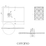 CERANO - Sprchová vanička obdélníková Pablo - SMC/minerální kompozit - strukturovaná bílá matná - 130x90x3 CER-481036