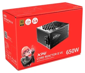ADATA XPG CORE REACTOR II VE černá / Zdroj / 650 W / ATX 3.1 / 80 PLUS Gold / plně modulární / 12VHPWR konektor (COREREACTORIIVE650G-BKCEU)