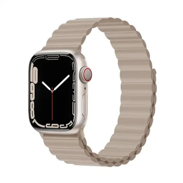 Devia Deluxe Sport 3 40/41/42 mm khaki / Řemínek pro Apple Watch / Silikonový / Magnetické zapínání (6938595364792)