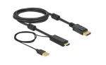 Delock Kabel HDMI (M) - DisplayPort 1.2 (M) 2m černá / aktivní / 4K / 30 Hz (85964)