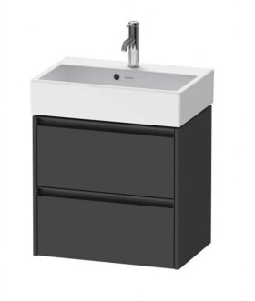 DURAVIT - Ketho.2 Umyvadlová skříňka 55x58x39 cm, 2 zásuvky, grafit mat K25273049490000